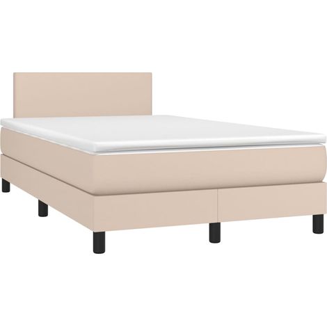 Maison Exclusive - Sommier à lattes de lit matelas cappuccino 120x190cm similicuir