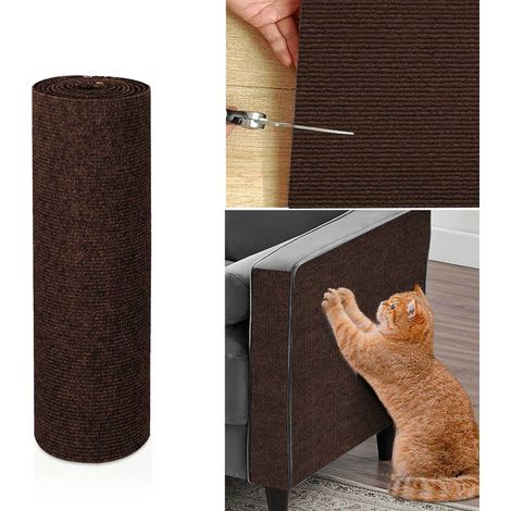 Tapis A Griffer Pour Chat - Polyester Adhésif Réutilisable - Pour Canapé Meuble Mur Porte Verre - 1 Pièce (1/5)