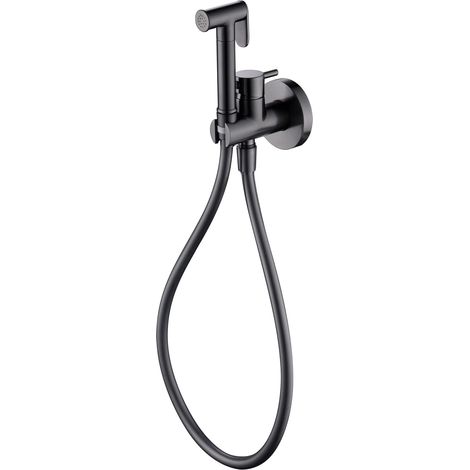 1 Ensemble douche hygiénique encastrée,mitigeur monocommande,laiton noir,pour salle de bain