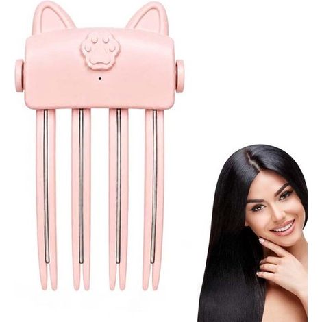 Pince à volume sans fil et chauffante - Pince à volume pour les racines - Pince chauffante - soulève les racines - crée un effet volumineux convient aux coiffures féminines, 1 pièce, rose (1/5)