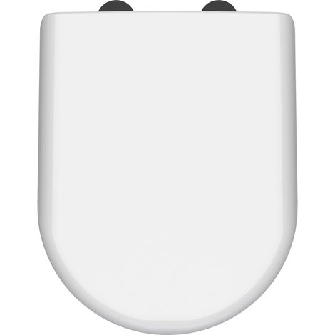 Balterley D-Shaped Soft Close Gloss White Toilet Seat With Top Fix Hinge