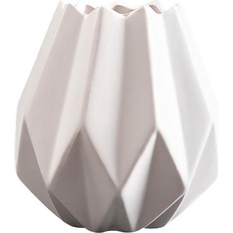Vase de Table en Céramique Nordique Blanc, Design Créatif, Décor Intérieur Salon Bureau, Ornement Artistique Minimaliste, Pièce Unique pour Décoration Maison (1/5)