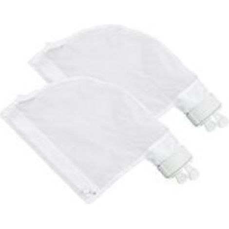 Lot de 2 Sacs Filtrants pour Nettoyeur de Piscine Polaris 280 et 480 Design Zippé et Réglable en Blanc