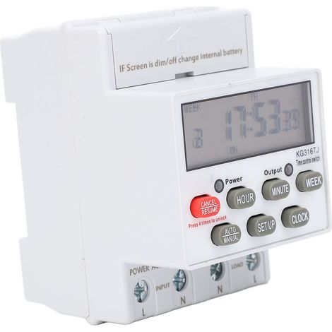 Minuterie programmable 220V 30A, interrupteur horaire électrique réglable de 1 minute à 168 heures (1/5)