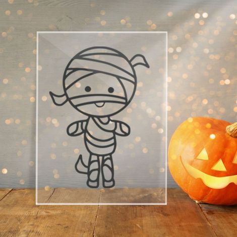 Tableau Décoratif Halloween - Peinture Sur Acrylique Thème Effrayant - Pour Salon Chambre Bureau - 14x21cm (1/5)