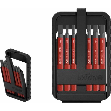 Wiha Bit Set slimBit electric Schlitz, Sechskant 6-tlg. (1/4)