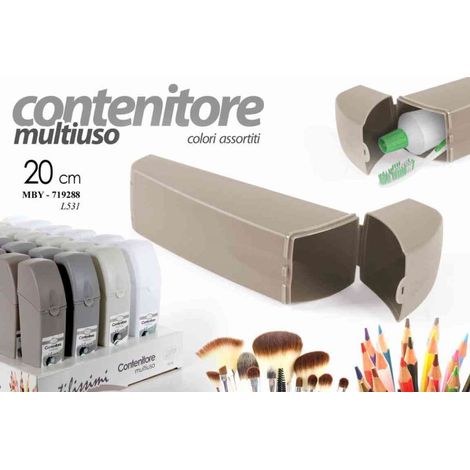 Contenitore Bagno Cucina Multiuso Posate Spazzolini Matite 20 cm Vari Colori
