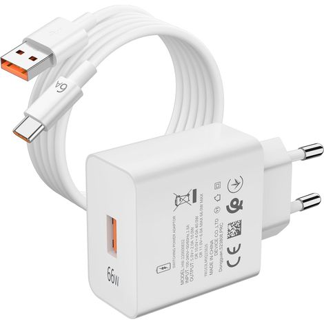 Chargeur USB 66W et Câble USB C pour Honor Magic8 Lite 200 90 5G MatePad (1/5)