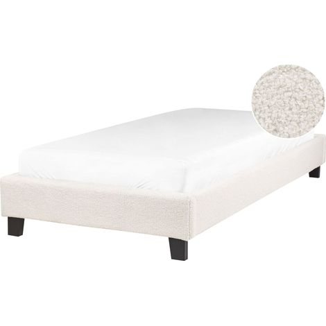 Bed without Headboard Boucle ROANNE 90 x 200 cm (EU Single) Light Beige