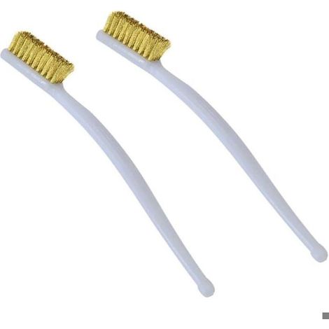 2pcs Brosses laiton – Tête 35x10mm – Nettoyage soudure, rouille & buse 3D – Blanc (1/5)