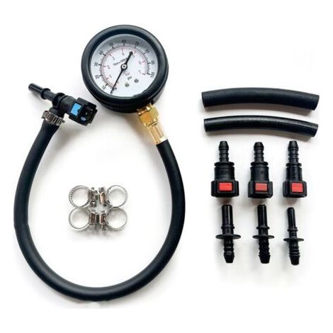 Kit de Test Pression Carburant, Jauge Pompe D'Injection Testeur Pression, pour Voiture, Moto, Camion (1/4)