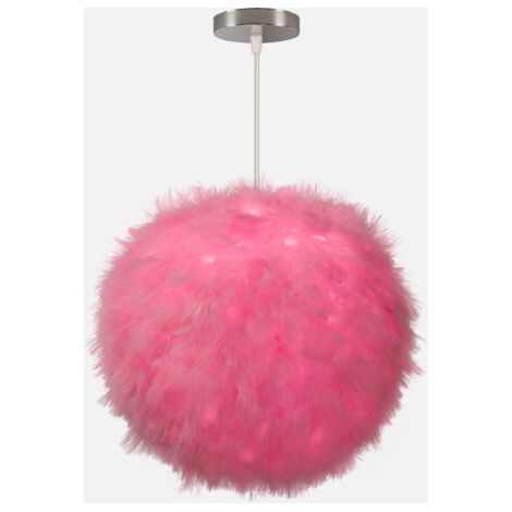 royaluxe- 30CM Lampe À Suspension Romantique Nordique Suspension Luminaire En Plumes Lustre D'Intérieur Moderne Rose (1/5)