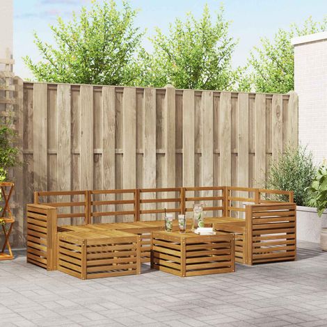 Ecksofa Set 7 pcs Natur Massivholz Akazie (1/5)