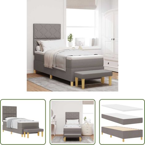 Matelas en mousse - Lit à ressorts avec matelas Taupe 80 x 200 cm tissu (1/5)