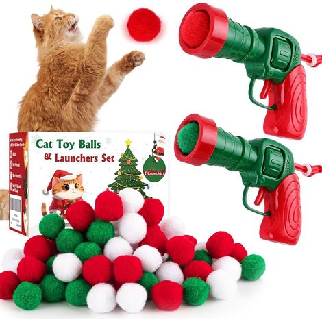 Jouet Interactif Pour Chat - Lanceur De Jouets En Peluche Silencieux - Pour Jeu Autonome Ou En Duo - 30 Pièces (1/5)