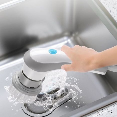 Wiederaufladbare elektrische Reinigungsgeräte, Fugenbürste, elektrische Fugenbürste mit 3 Bürstenköpfen, geeignet für (1/5)