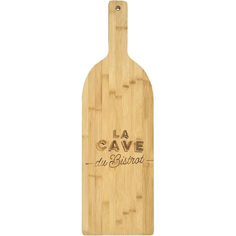 Planche en bambou avec message, en forme de bouteille style bistrot (L70cm) (1/3)