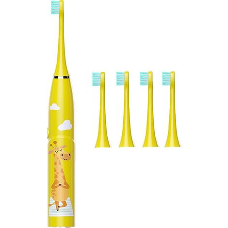Brosse à dents électrique pour enfants LSN-203, motif dessin animé - Jaune (1/5)