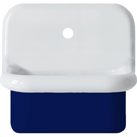 Retro-Waschbecken aus Keramik, 45 cm – True Colors Lite – geringe Tiefe – Meeresblau