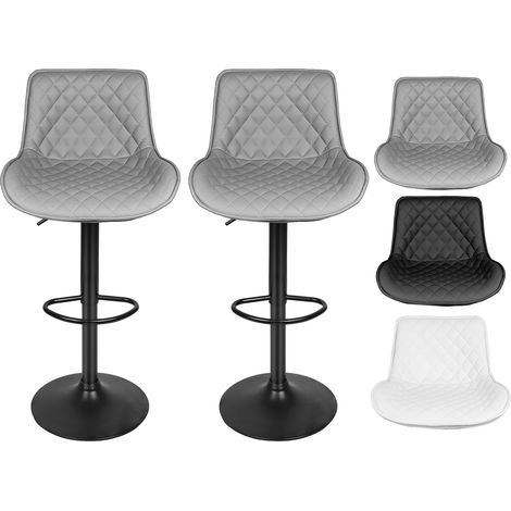 Juego de 2 Taburetes de Bar Altura Ajustable y rotación de 360° Taburetes de Cocina Gris claro (1/5)