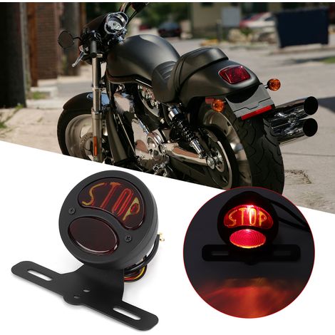 12V Universal Motorrad-Rücklicht Bremslicht mit Halterung (1/5)