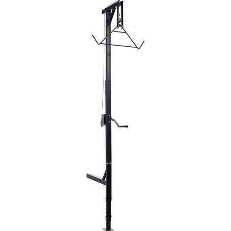 Treuil de levage pour gibier, 500 lb, récepteur 2 pouces, pivot 360°, hauteur réglable, avec palan pour dépouille et nettoyage. (1/5)