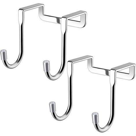 Lot de 2 cintres de porte en acier inoxydable 304, crochets doubles en forme de S, robustes pour accrocher vêtements, serviettes et manteaux