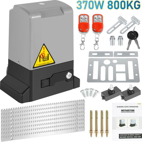 Randaco Apriporta scorrevole 370W, 800kg, kit apriporta di sicurezza con 2 chiavi e telecomando, cancello scorrevole elettrico