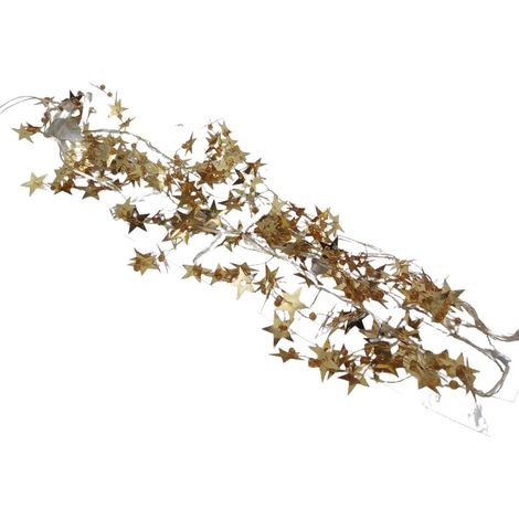 LED Sternen Lichterkette 1m in Gold oder Kupfer - gold