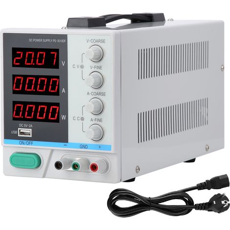 Alimentation DC stabilisée 30V 10A avec affichage LED 4 chiffres, régulateur à découpage, prise UE 220V, modèle LW-3010DF (1/5)
