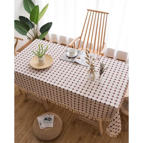 Nappe rectangulaire moderne 140x200cm, lavable et anti-salissures (1/5)
