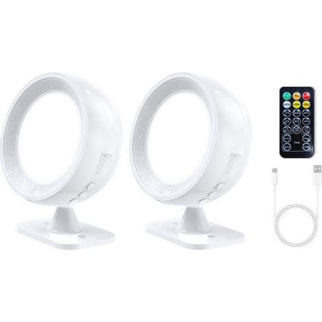 Lampe murale magnétique rechargeable, lumière réglable à quatre températures de couleur, chargement USB avec télécommande, lampe de lecture, lampe de chevet de chambre (noir)