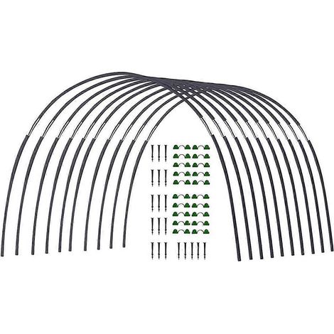 Ensemble de serre de jardin en arceau, ensemble de poteaux pliables en fibre de bois pour le jardinage-- (1/5)