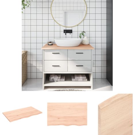 The Living Store Waschtischplatte 100x60x2 cm Massivholz Unbehandelt - Arbeitsplatten (1/5)