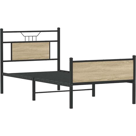 vidaXL Cadre de lit sans matelas chĂŞne sonoma 90x190 cm (1/5)