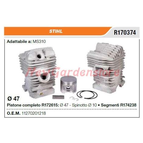 Cilindro pistone segmenti STIHL motosega MS310 R170374