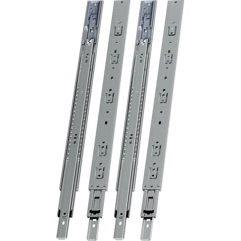 Randaco 2 Paar Schubladenschienen 600 mm Vollauszug, 3-teilig, Softclose mit Selbsteinzug, 45 kg Tragkraft, Schubladenauszug aus Stahl (1/5)