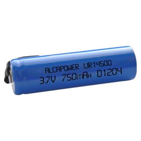 BATTERIA ricaricabile speciale 14500 LIR14500FT Li-ion linguette a saldare 3,7V 750 mAh