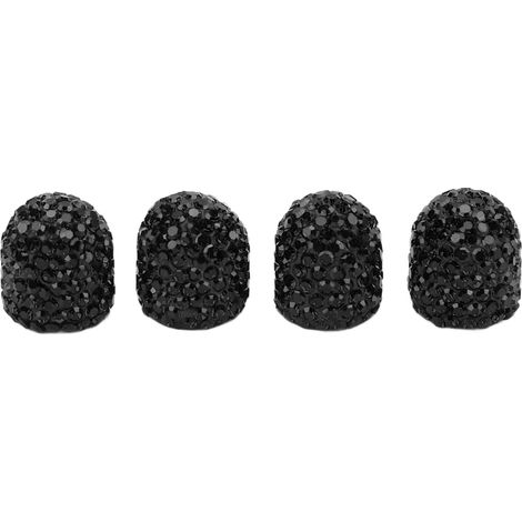 Lot de 4 bouchons valve à paillettes pour 15 mm, décoration universelle pneus voiture et moto, noir
