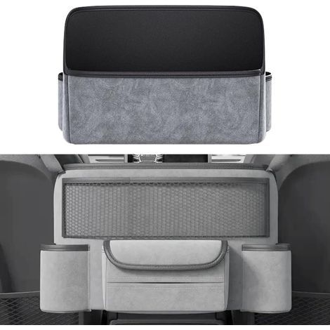 Sac filet auto entre sièges avant, décoration intérieure universelle, gris (1/3)