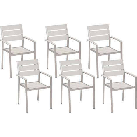 Set of 6 Garden Chairs VERNIO White