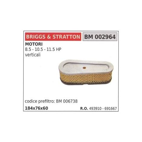 BRIGGS&STRATTON Rasenmäher Luftfilter 8.5 10.5 11.5hp