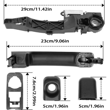 Maniglia porta scorrevole esterna lato sinistro con staffa maniglia 806069981R 806067794R per Vauxhall Movano NV400 Master (1/4)