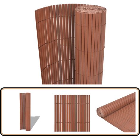 Clôture de jardin Double face PVC 90 x 500 cm Marron - Clôture De Jardin - Clôture Pvc - Clôture Double Face - Clôture Decorative - Brise Vent