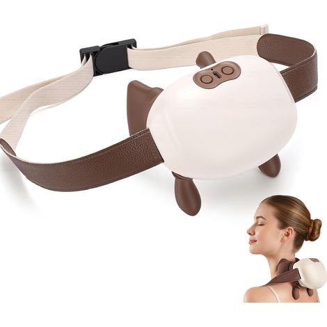 Masseur de cou avec chaleur, masseur Shiatsu 4D, 3 niveaux de massage, 2 niveaux de température, portable, électrique, sans fil, pour la relaxation musculaire (1/5)