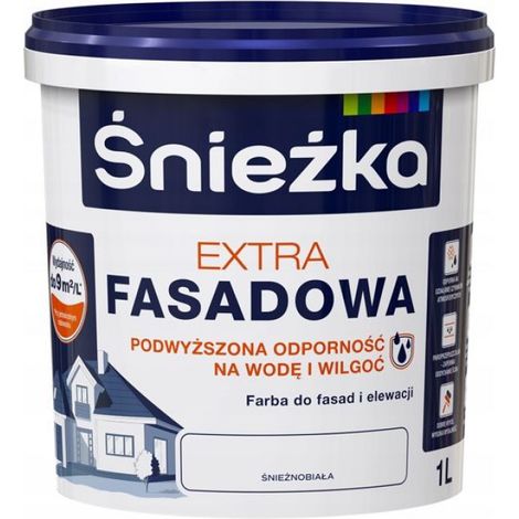 Peinture Façade - Extérieur Et Intérieur - Blanc Mat - Résistante Aux Intempéries - Perméable À La Vapeur - 1 L