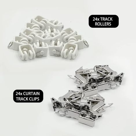 Poulie à roulement à pince en acier inoxydable 304, lot de 24, emballage double, accessoires pour rails silencieux sans entretien