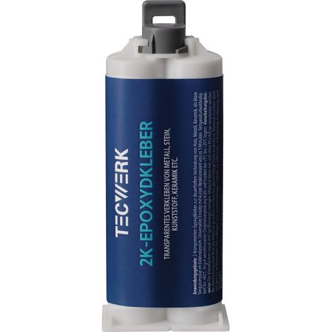 Adhesivo  epoxi  2K  50g  incoloro  cartucho  doble  TECWERK (1/2)