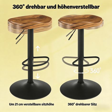 Chaises de salle à manger rustiques modernes, tabourets de bar hauts & chaises petit-déjeuner — 1 pièce, design scandinave, bois et métal (1/4)