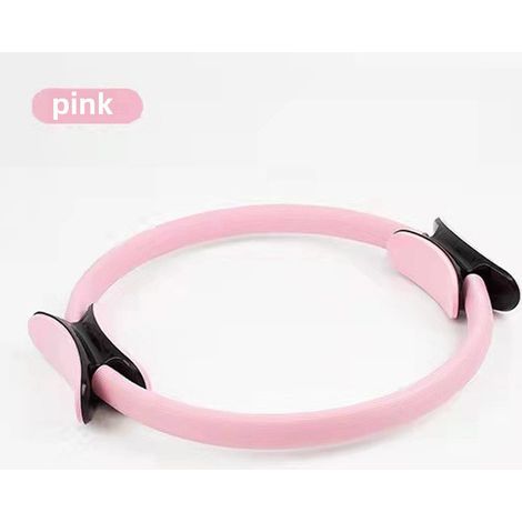 Anneau de Pilates, anneau de yoga fitness pour les cuisses, anneau magique pour la beauté, anneau amincissant avec poignée en croissant, pince à jambes multifonction (rose) (1/5)